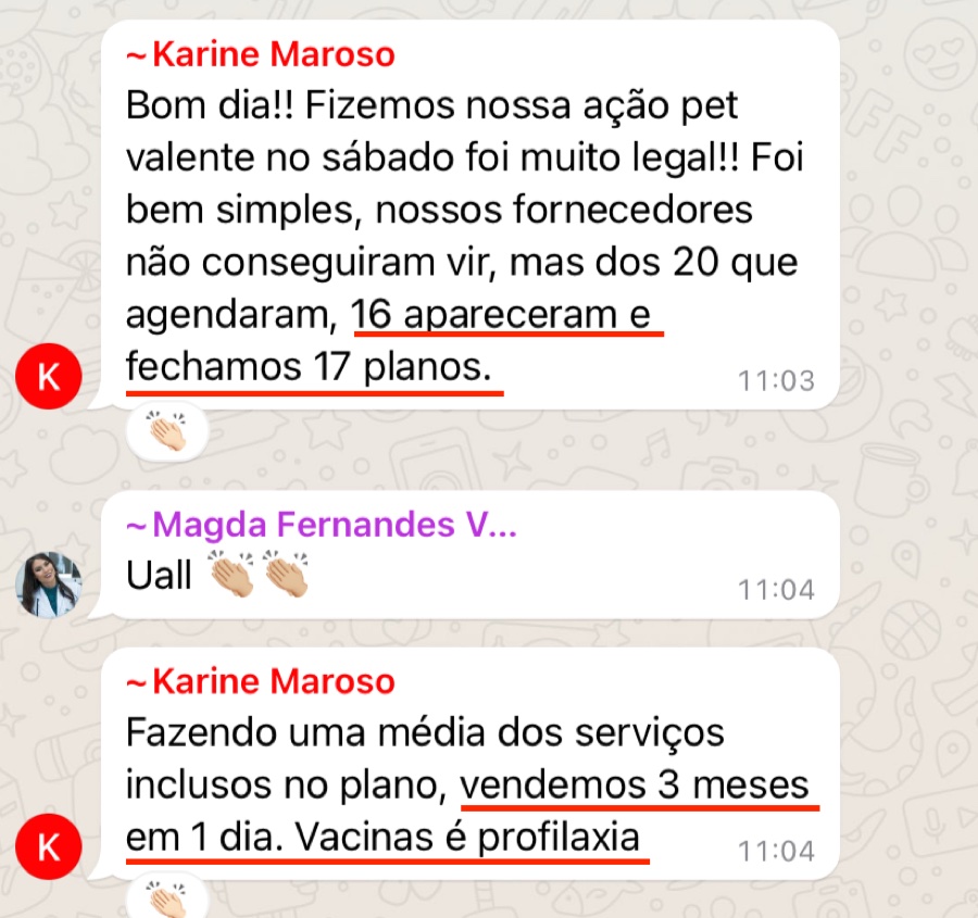 Print de depoimento — Karine Maroso