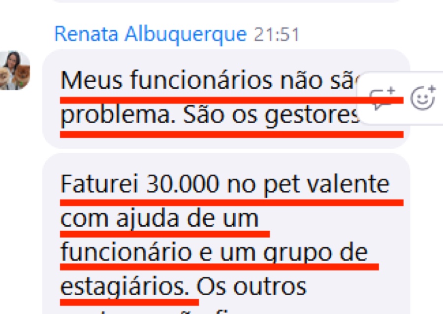 Print de depoimento — Renata Albuquerque